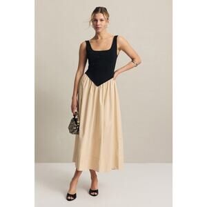 Ronny Kobo x RTR Combo Drop Waist Midi Dress XS Pre owned